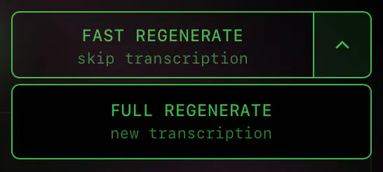 Regenerate buttons